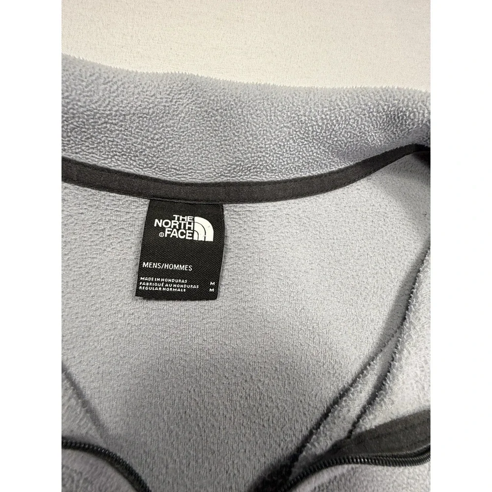 The North Face Men's Gray Fleece 1/4 Zip Logo Mock Neck Pullover Sweatshirt M